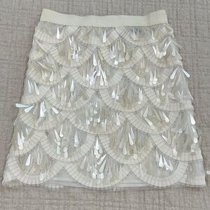 BCBG Cream Sequin Skirt